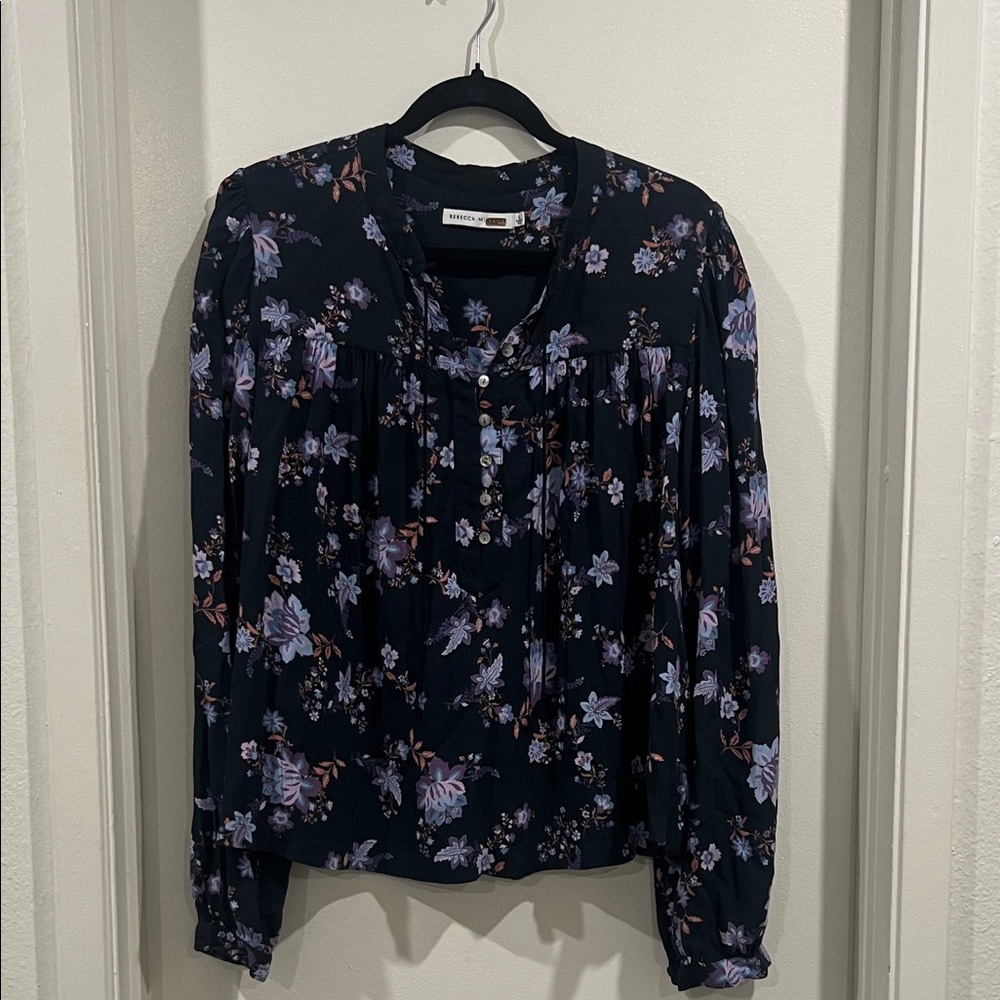 Rebecca Minkoff Black Floral Blouse